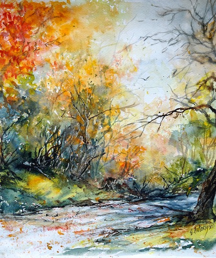 0riginal watercolour "Autumn Splash"
